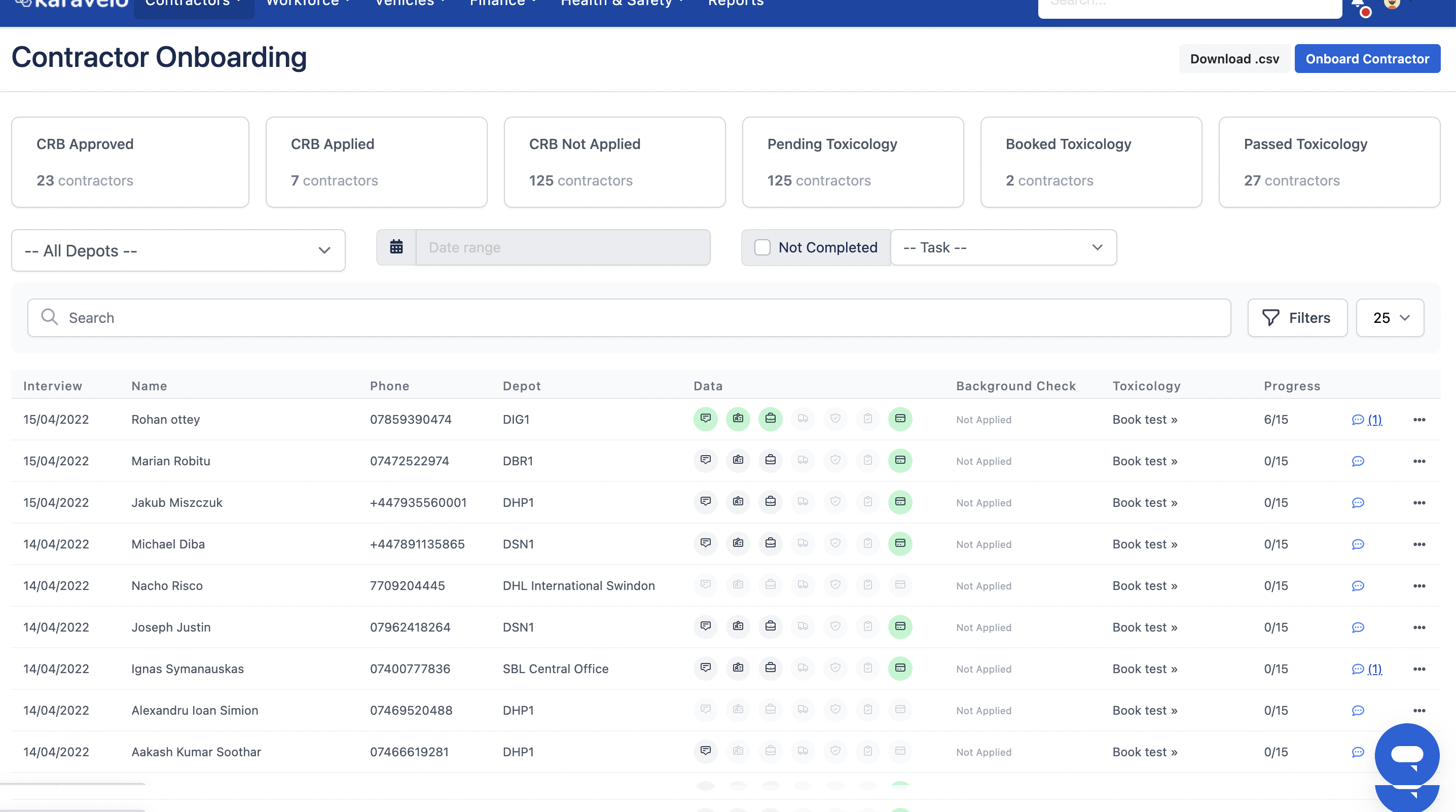 Customer profile user interface